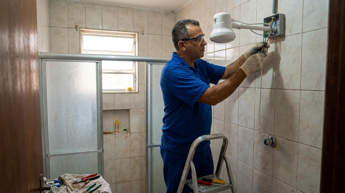 Substituição de Chuveiro Antigo em Brasília‑DF